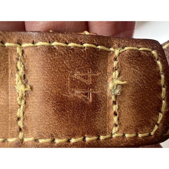 Zep-Pro Trout Fish Canvas & Brown Leather Belt w/Brass Buckle Size 44 men’s - Picture 5 of 8